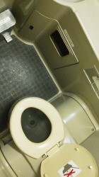 新幹線、特急のトイレで立ち小便女性を盗撮の画像