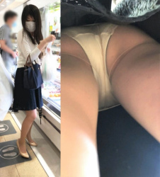 震える手を押さえてスマホをスカートの中にｗｗお姉さんのエロいパンツを盗撮ｗｗｗｗの画像