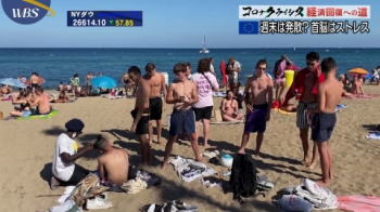 テレビ東京のワールドビジネスサテライトでTバック水着におっぱい丸出し女性が映る放送事故の画像