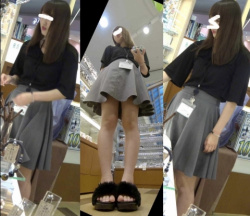 【逆さ撮り】ショップ店員さん達のスカートの中身が見たくて撮影した逆さ撮りパンチラ画像（20枚）の画像