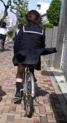 JK自転車パンチラの画像