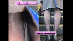 [Slow woman動画] 魅惑のCAさんP1☆スレンダー青組CAさんをスカートめくり！素晴らしい眺めに大悶絶^＜パンチラ盗撮＞の画像