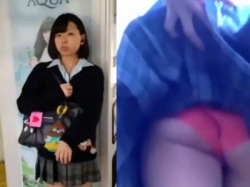 【盗撮動画】通学中の可愛いJKのスカートをめくりまくる伝説の男のパンチラ動画がこちらｗｗの画像