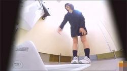 【JK放尿盗撮動画】公衆トイレで華奢な太ももを丸出しにして安心顔でオシッコする制服女子校生！の画像