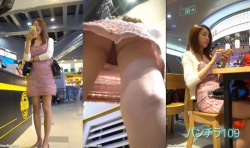 台湾美女のパンチラ逆さ撮りは超エロパンツでしたｗの画像