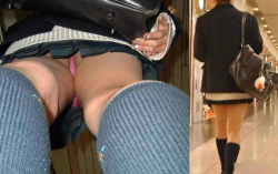 帰宅途中の制服女子校生の下着を逆さ撮り接写で盗撮した問題写真の画像