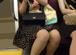 わざとミニスカ女の対面に座りエロい脚を隠し撮りするヤツの画像