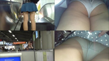 めくりパンチラ盗撮　3人目、OL風。階段でムニムニと動く丸いお尻がたまりませんね。 めくり撮りパンチラ part6の画像