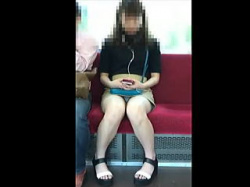 【盗撮動画】電車の対面でナチュラルに▽ゾーンパンチラ見せてくれた女子大生風お嬢さん♪の画像