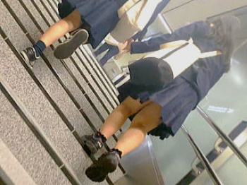 【盗撮動画】駅の階段を手をつないで上る仲良し女子学生たちにオジサンはほっこりモッコリ♪の画像