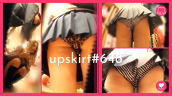 【upskirt#646】黒ニーソJKのストライプPとギャルJKの背伸びP逆さ撮りの画像