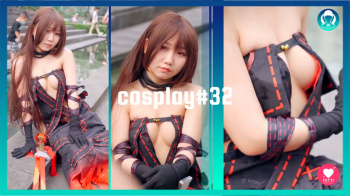 【cosplay#32】美人コスプレイヤーの美乳胸チラの画像