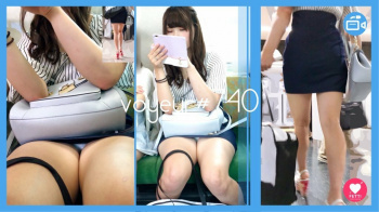 【voyeur#740】電車でタイトミニから覗く太ももがえっちなお姉さんのPを対面盗撮の画像