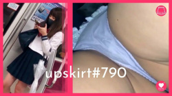 【upskirt#790】芸能人並みの清楚系美少女JKの白Pをアップで逆さ撮りの画像