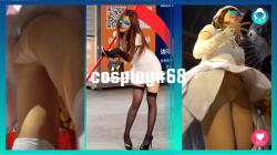 【cosplay#68】アジア系美人コスプレイヤー3人のP丸見え逆の画像