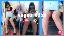 【voyeur#956】清楚系お姉さんの白P電車内対面盗撮の画像
