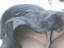 盗撮動画ギャラリー：ミニスカでニーソを穿いた絶対領域がエロいギャルの画像