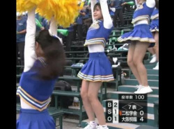 【盗撮】確信犯か！放送事故では済まない大問題！高校野球のTV中継でJKチアリーディングのパンチラ映り込み！の画像