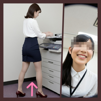 コピー機の床下にカメラを仕掛けてかわいい女子社員のパンチラを盗撮の画像